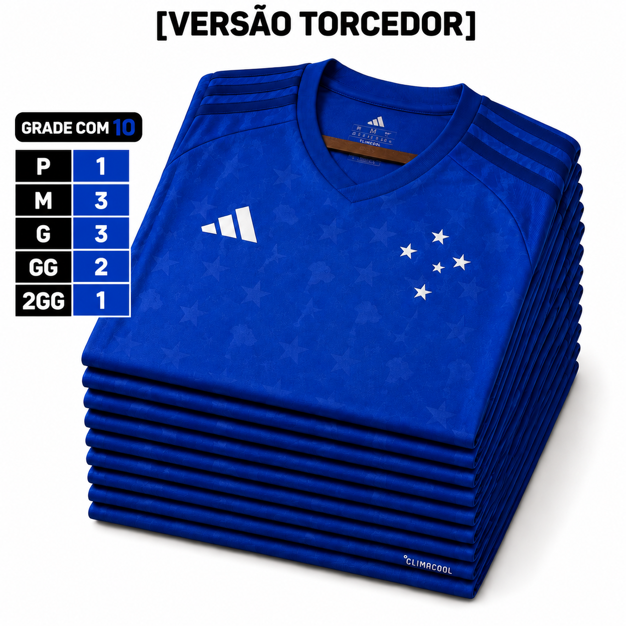 Grade Fechada Cruzeiro 1 Torcedor Masculino- 10 Peças