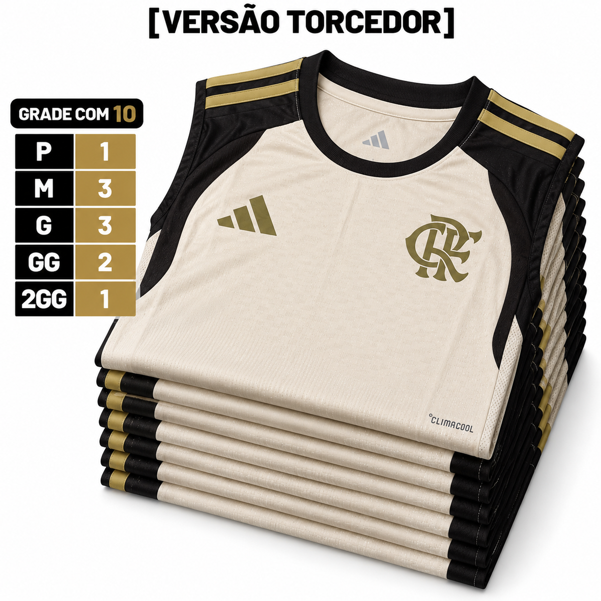 Grade Fechada Flamengo Treino 2 Torcedor Masculino- 10 Peças