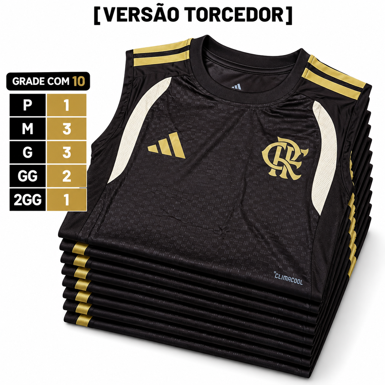Grade Fechada Flamengo Treino 1 Torcedor Masculino- 10 Peças