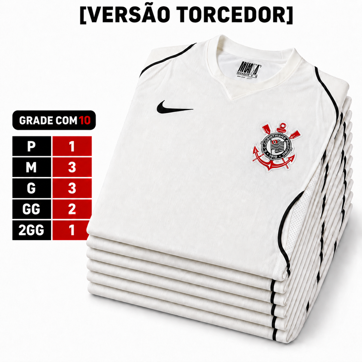 Grade Fechada Corinthians 1 Torcedor Masculino- 10 Peças