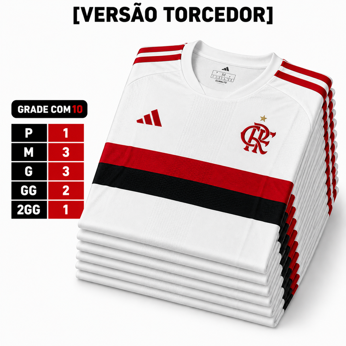 Grade Fechada Flamengo 2 Torcedor Masculino- 10 Peças